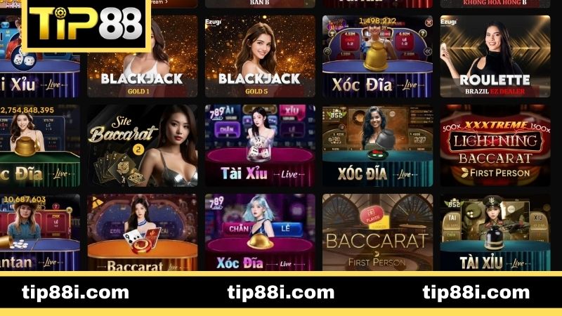 Live Casino TIP88 - Sòng Bài Đỉnh Cao, Trải Nghiệm Cực Đã Casino TIP88 với những lợi ích hấp dẫn hội viên