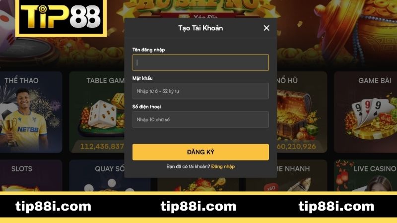 Quy định khi đăng ký tài khoản tại nhà cái TIP88